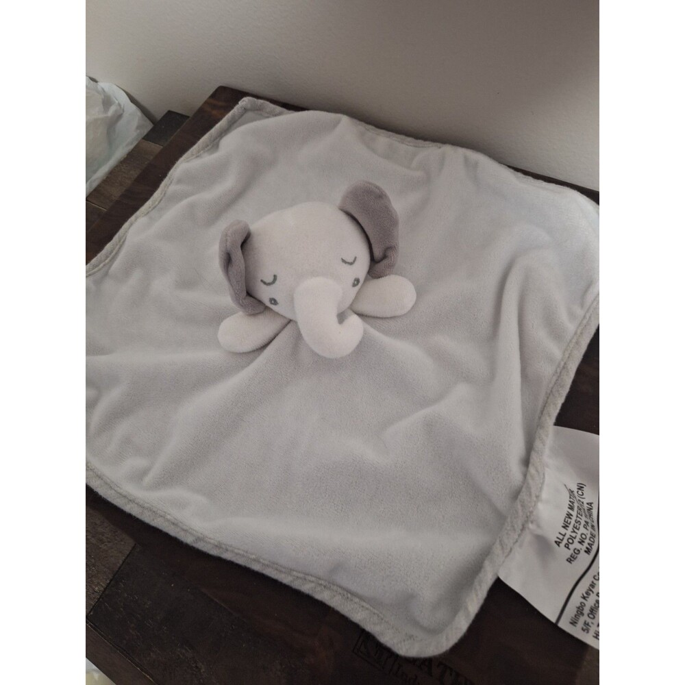 Grey Elephant Security Blanket Lovee Plush Stuffed Animal Baby Toy Sleeping Eyes